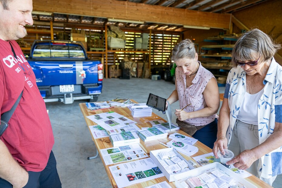 Samen und Info-Tisch an der ersten Pflanzentauschbörse in Reinach